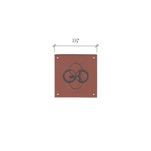 1.25 x 1.25 Custom Knitting Tags - Faux leather - faux leather Knitting Tags