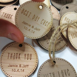 1.5 x 1.5 Wedding Tags Custom Wedding Tags Wood Wedding Tags image 4