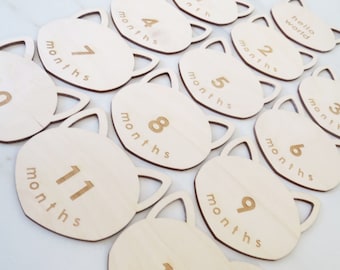 Baby Monthly Milestones - Photo Prop - Cat Design