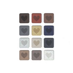 1 x 1 Custom Knitting Tags - Faux leather - faux leather Knitting Tags