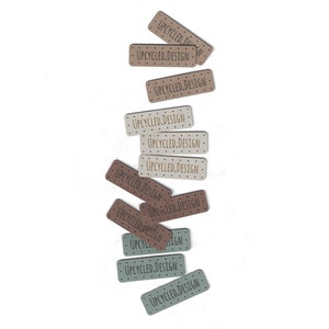 0.5 x 1.5 Custom Knitting Tags - Faux Leather - Faux leather Knitting Tags