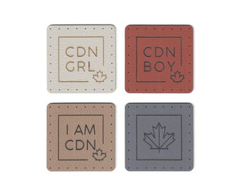 1.75 Inch Square Patches - Faux Leather Patches