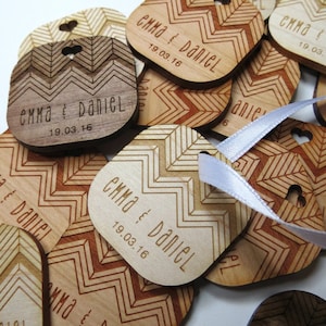1.5 x 1.5 Wedding Tags - Custom Wedding Tags - Wood Wedding Tags