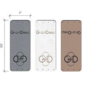 1 x 2.5 Custom Knitting Tags - faux leather - faux leather Knitting Tags