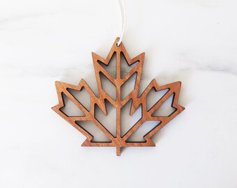 Maple Leaf Ornament, Handmade Holiday Decor