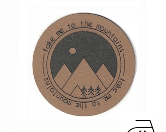 Iron On - Faux Leather Patch - 2 Inch Round