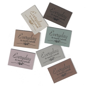 1 x 1,5 aangepaste breilabels - kunstleer - kunstleer breilabels