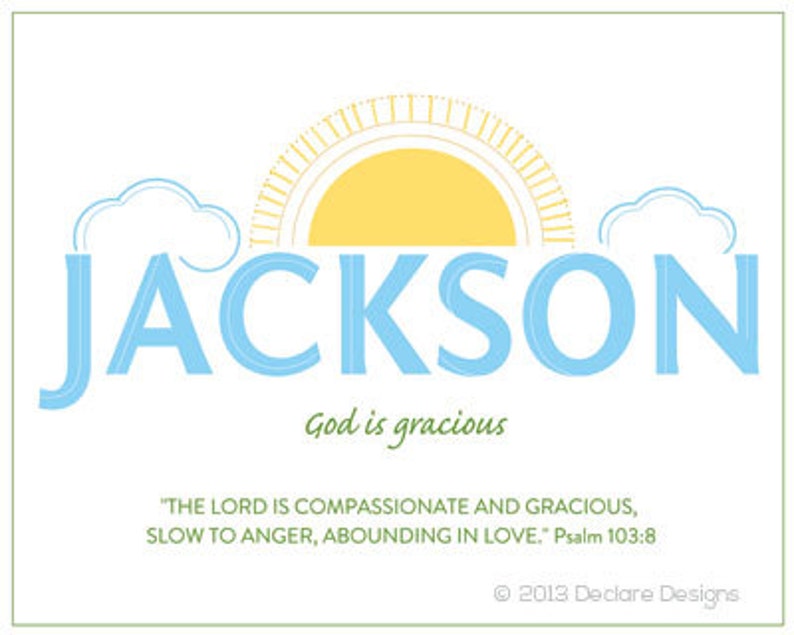 JACKSON Name Art Canvas with Name Meaning and Scripture Verse | Etsy