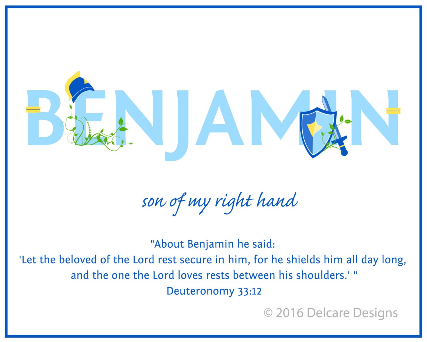 BENJAMIN Name Art Canvas with Name Meaning and Scripture Etsy