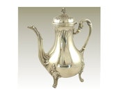 Antique French Sterling Silver Coffee or Tea Pot by Louis Cognet Rococo Louis XV Style 22 Troy Ounces .950 Silver Formal Dining