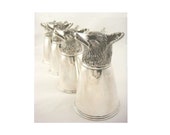 Vintage Gucci Silver Stirrup Cup Fox Head Design Equestrian Fox Hunting Interest Mint Julep Barware Collectable Gucci