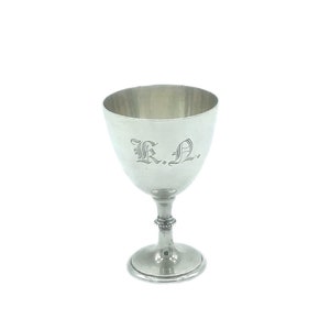Vintage Sterling Silver Egg Cup: Monogrammed English Silver, 1917