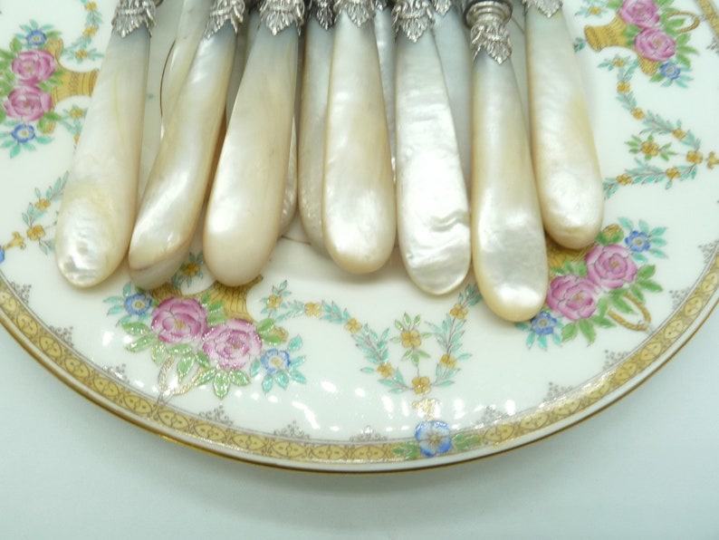 Antique French Mother of Pearl Silver Knives - Set of 12 image 3