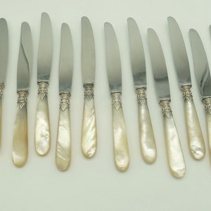 Antique French Mother of Pearl Silver Knives - Set of 12 image 5