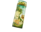 19th Century French Hand Painted Etui with Romantic Scenes, Love Notes, Sewing Necessaire