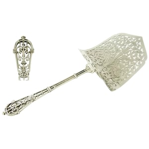 Puiforcat Sterling Silver Asparagus Server: French Armorial Pierced Server with Box