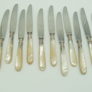 Antique French Mother of Pearl Silver Knives - Set of 12 image 6