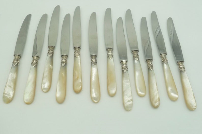Antique French Mother of Pearl Silver Knives - Set of 12 image 6