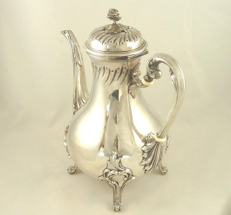 Antique French Sterling Silver Coffee or Tea Pot Maker Louis Etsy