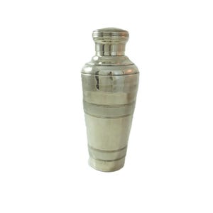 Vintage French Silver Plate Cocktail Shaker: Art Deco Barware, 1930s