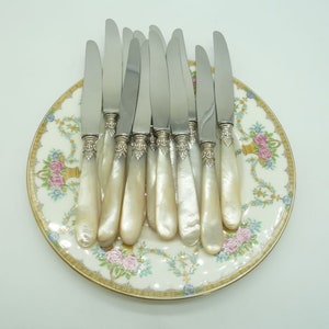 Antique French Mother of Pearl Silver Knives - Set of 12 image 4