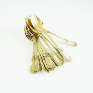Antique French Sterling Silver Gilt Coffee Spoons Set - Louis Philippe