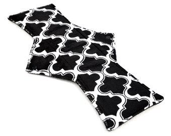 12" Night Postpartum Moroccan Tile Minky backed with premium WindPro Fleece Cloth Menstrual Pad, Mama Cloth, Cloth Pad, Reusable Pad