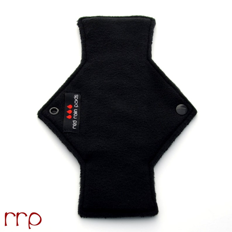 9 Heavy Day Black Diamond Minky backed with premium WindPro Fleece Cloth Menstrual Pad, Mama Cloth, Cloth Pad, Reusable Pad image 3