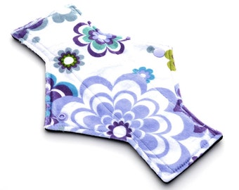 9" Light Day Fantasy Plum Minky backed with premium WindPro Fleece Cloth Menstrual Pad, Mama Cloth, Cloth Pad, Reusable Pad