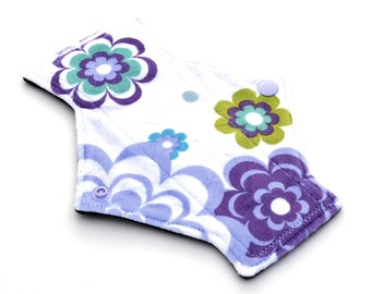 7.5" Pantyliner Fantasy Plum Minky backed in Premium WindPro Fleece, Cloth Pad, Menstrual Pad, Mama Cloth, Reusable Pad