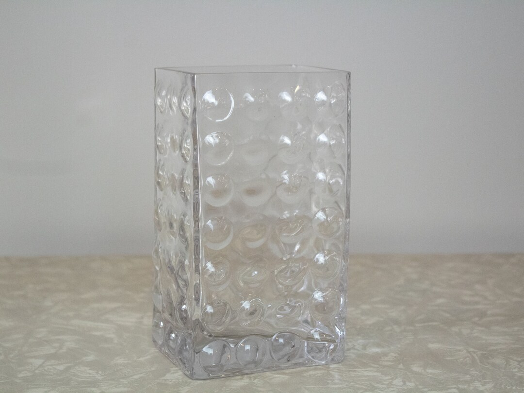 Glass Block Bubble Vase Etsy