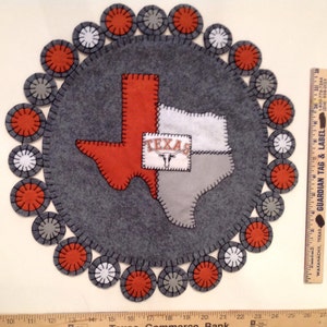 University of Texas Penny Rug / Candle Mat