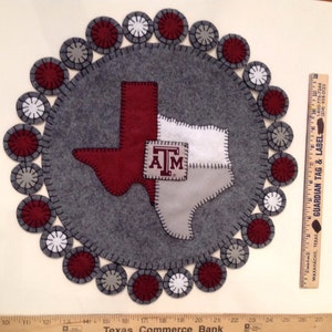 Texas A&M Penny Rug / Candle Mat