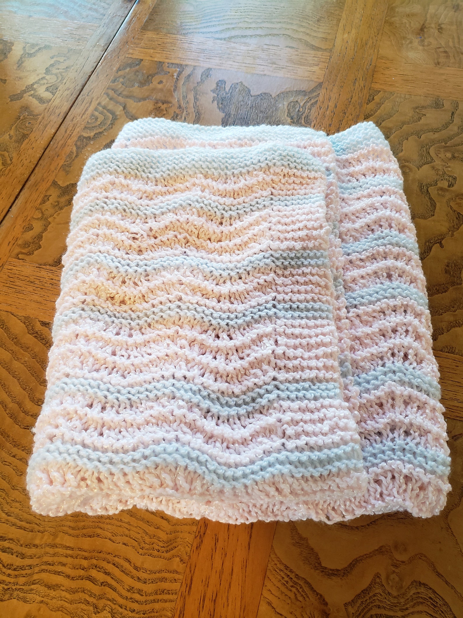 Pink and Blue Stripped Blanket Etsy