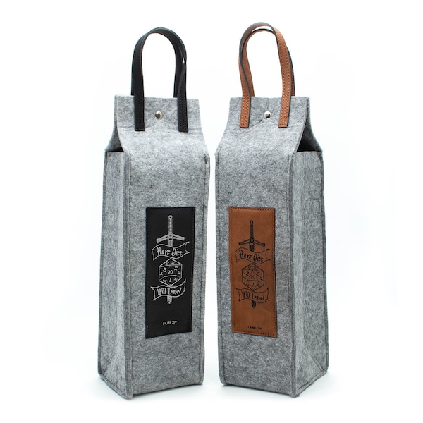 C4Labs Dice Tower Travel Bag ~ Grey Felt Flannel