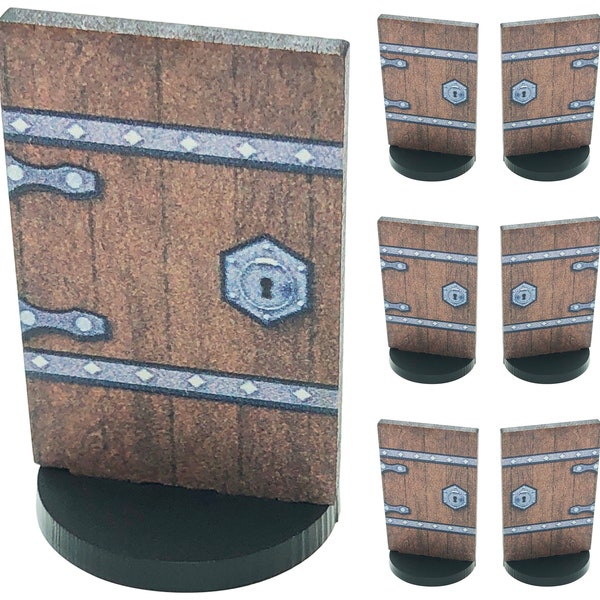 DND Terrain Door Marker Set | x6 Side Doors | Full Color Dungeon Doors