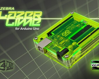 Zebra Case - for Arduino Uno (Lazer Lime)