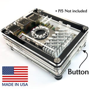 C4Labs Raspberry Pi5 Black Ice Case | Button for Power