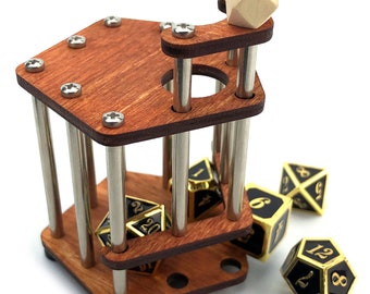 DnD Dice Jail | Metal Bars | Cage for Bad Dice | Prison | Fits Full Set of Dice (Gunstock/Steel)