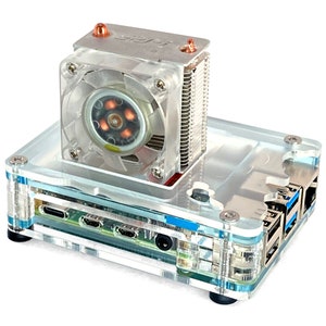 C4Labs Zebra Ice Cube Case Kit-for Raspberry Pi 3B+ or 4B and Ice Tower Cooler (not Included)