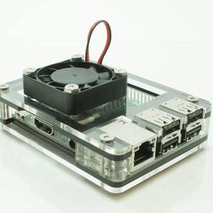 Zebra Black Ice Case for the ASUS Tinker Board/Tinker Board S - Fan Upgrade Optional- by C4Labs