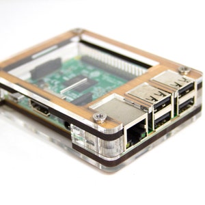 C4Labs Zebra Case for Raspberry Pi 3B+, 3, Pi 2 and B+ with Power Cord, Heatsinks  & Fan Option - Bamboo