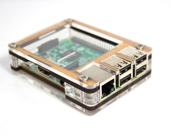 C4Labs Zebra Case for Raspberry Pi 3B+, 3, Pi 2 and B+ with Power Cord, Heatsinks  & Fan Option - Bamboo