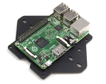 C4Labs Zebra VESA Mounting Plate - Acrylic - for Raspberry Pi 4B, 3B+, A+, Arduino Uno: Black