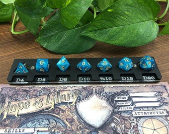 Dice Trainer and Display for Set of 7 Dice | Great for Teaching Dungeons & Dragons / New DnD Players