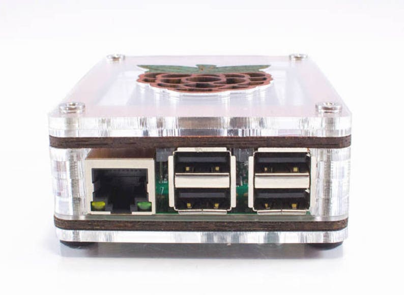 C4Labs Zebra Raspberry Inlay with Fan Case for Raspberry Pi 4B, 3B 3, Pi 2 Wood image 4