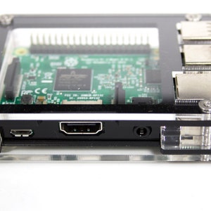C4Labs Zebra Classic Case Kit - Solid Top - for Raspberry Pi 3B+, 3, 2 and B+ (not included)-Black Ice