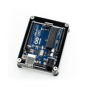 C4Labs Zebra Case for the Arduino Uno R2, R3, R4, R4 Wifi-  Black Ice