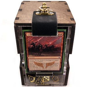 Coffre en bois avec compartiment pour les dés - 3 couleurs au choix | Magic the Gathering | MTG | JCC | GCC