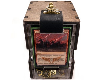 Wood Deck Box with Dice Compartment  - 3 color options | Magic the Gathering | MTG | TCG | CCG